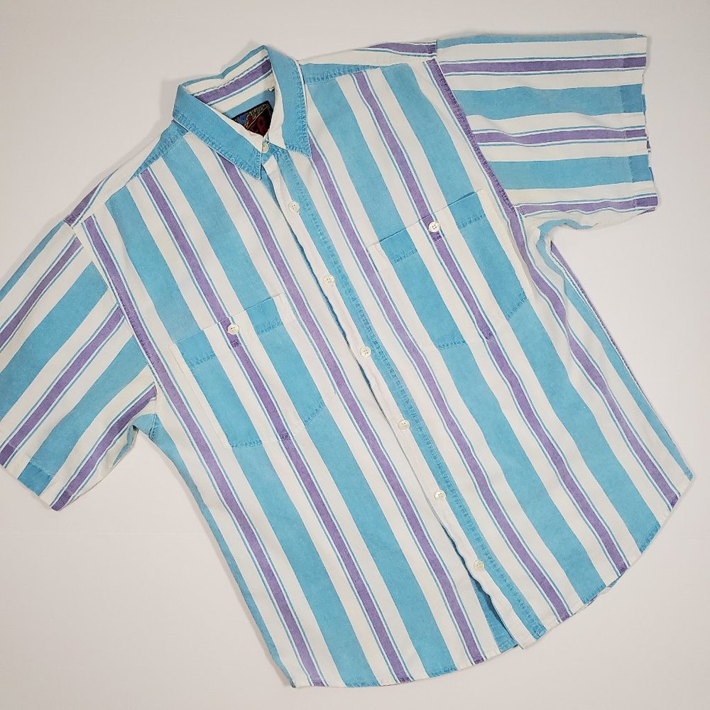 Vintage 90's Blazer Firenze Striped Button Up M